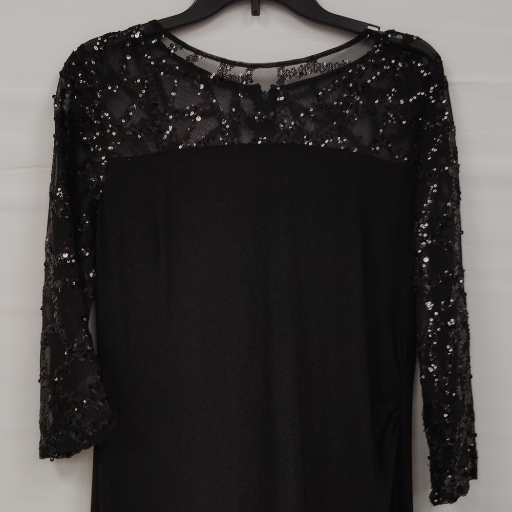 Briana Milay Sequinned 3/4 Sleeve Evening Gown - Picture 4 of 12